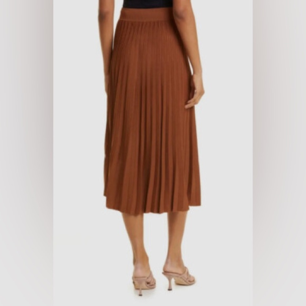 RAG & BONE NWT Esme Pleated Midi Skirt in Brown— Size XS - Picture 3 of 9
